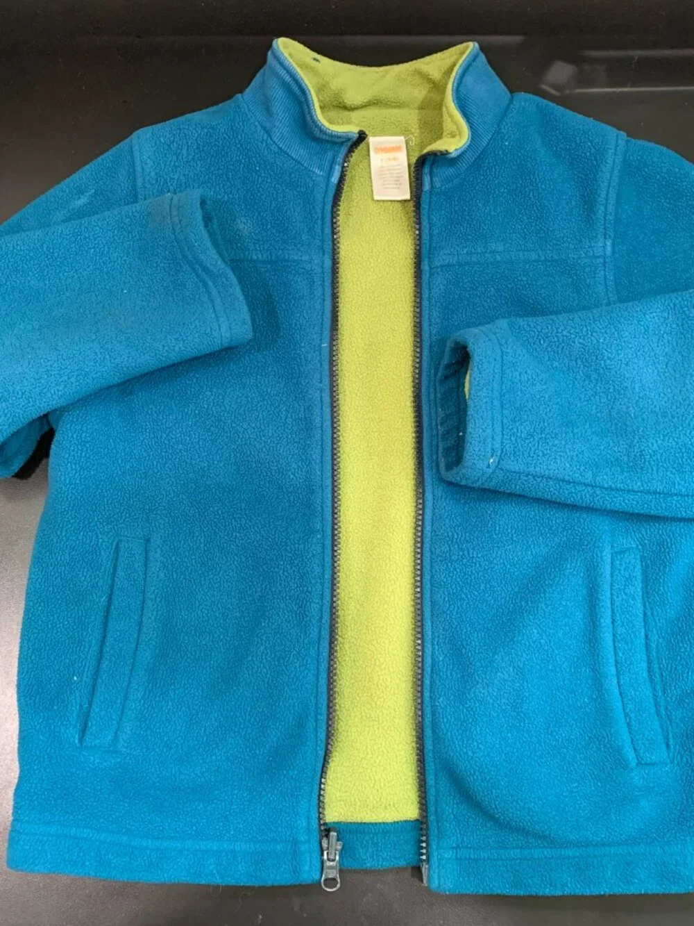 Gymboree coat with separate fleece liner and detachable hood sz S 5-6 navy